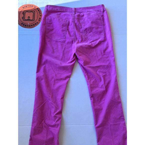 Ann Taylor LOFT Size 12/31 Modern Straight chinos Fuchsia Soft corduroy - Picture 10 of 12